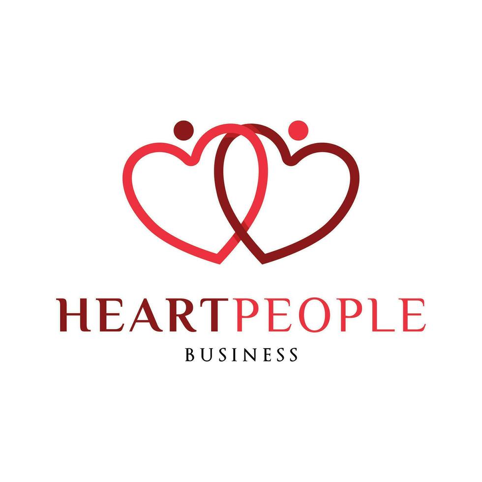 Liebe oder Herz Menschen Pflege Symbol Logo Design Vorlage vektor