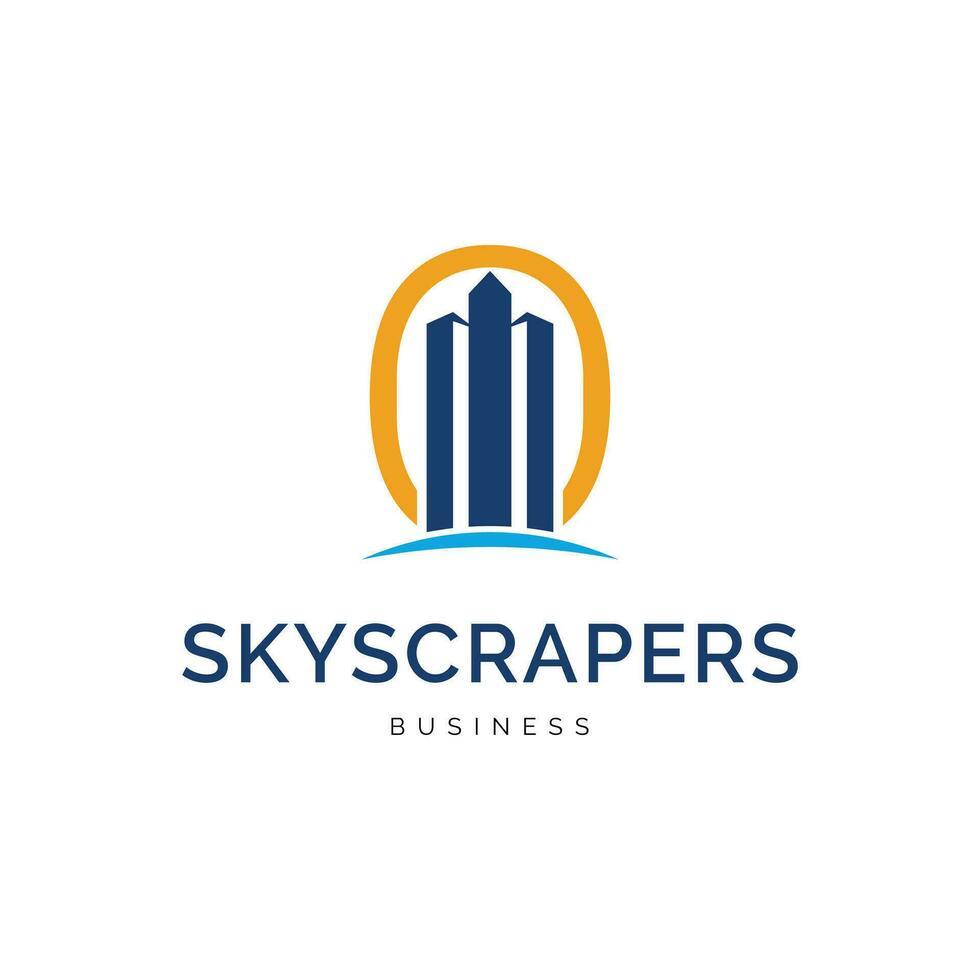 skyskrapor ikon logotyp design mall vektor