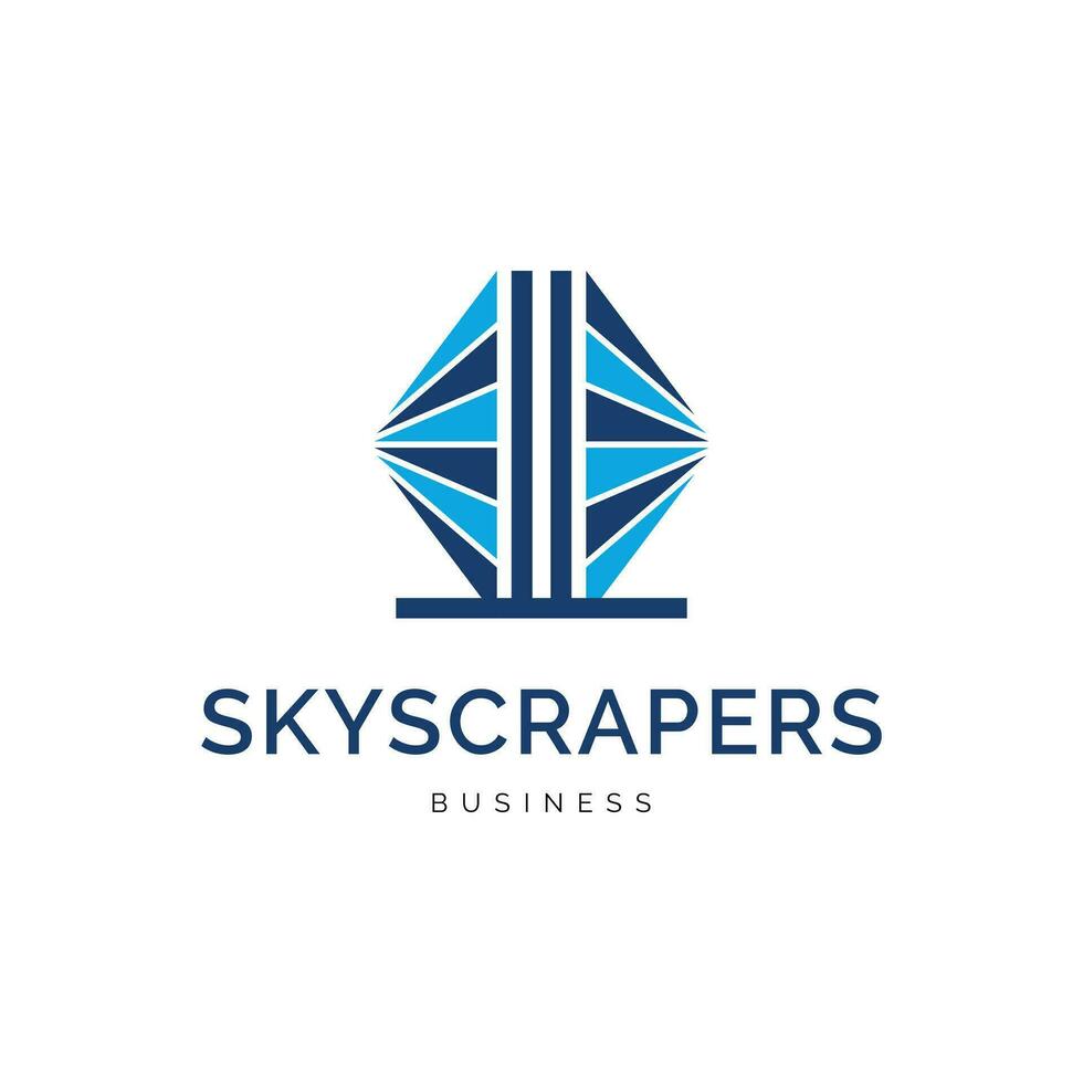 skyskrapor ikon logotyp design mall vektor