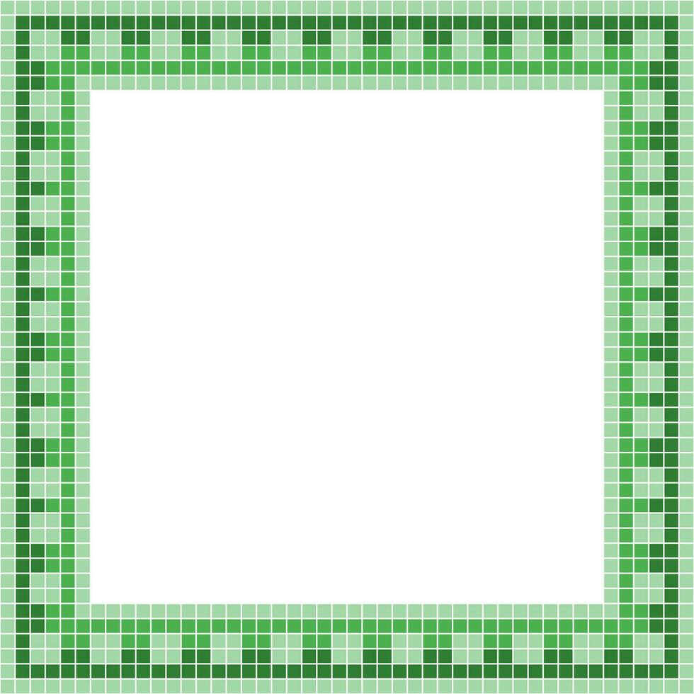 ljus grön bricka ram, mosaik- bricka ram, bricka ram, sömlös mönster, mosaik- ram sömlös mönster, mosaik- plattor textur eller bakgrund. badrum vägg kakel, simning slå samman kakel. vektor