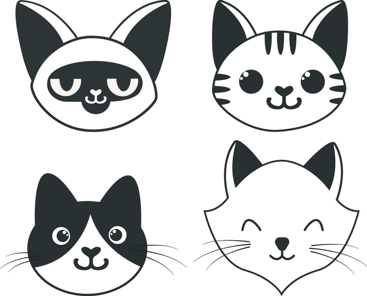 International Katze Tag. mit Katzen Tiere Feier im eben Karikatur Hand gezeichnet Hintergrund vektor