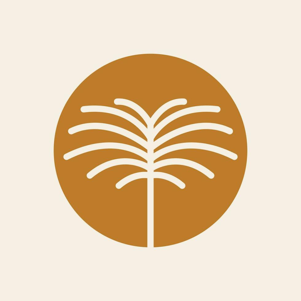Bohemien Palme Baum Vektor Symbol Design. tropisch Vektor Logo Design. minimalistisch geometrisch Stil.