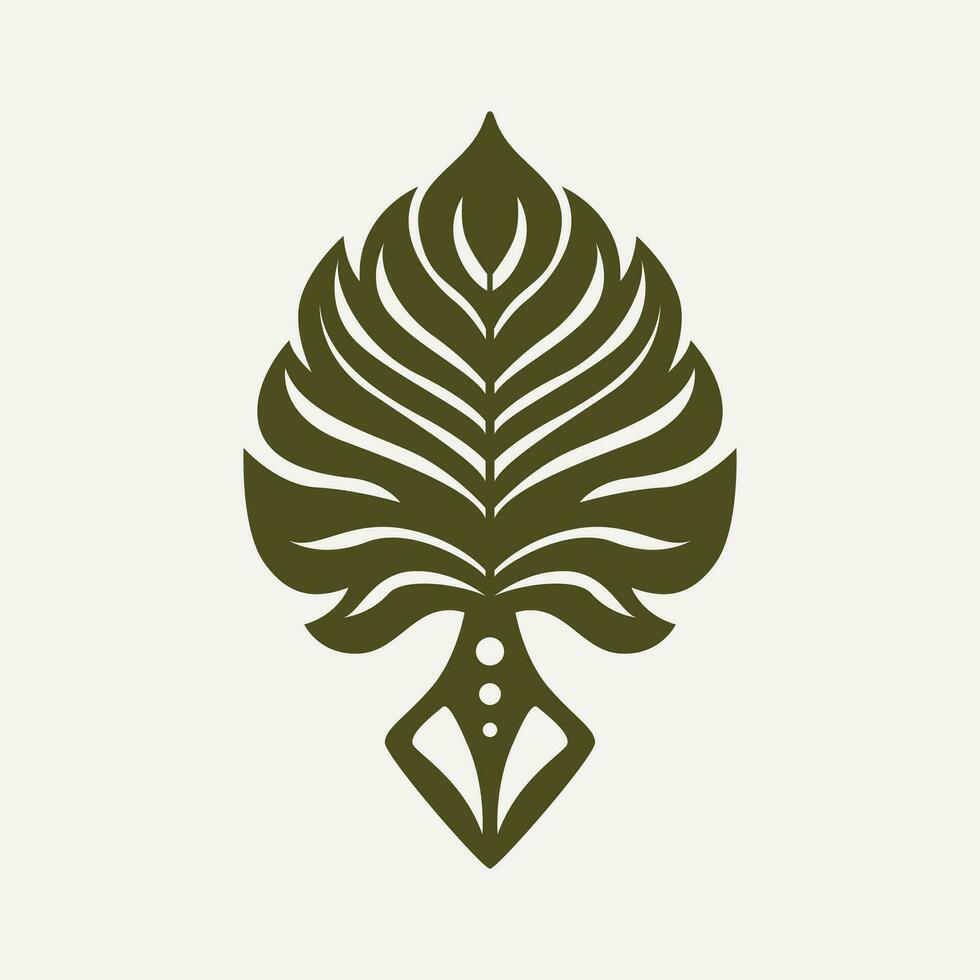 monstera blad vektor ikon design. tropisk abstrakt logotyp design.