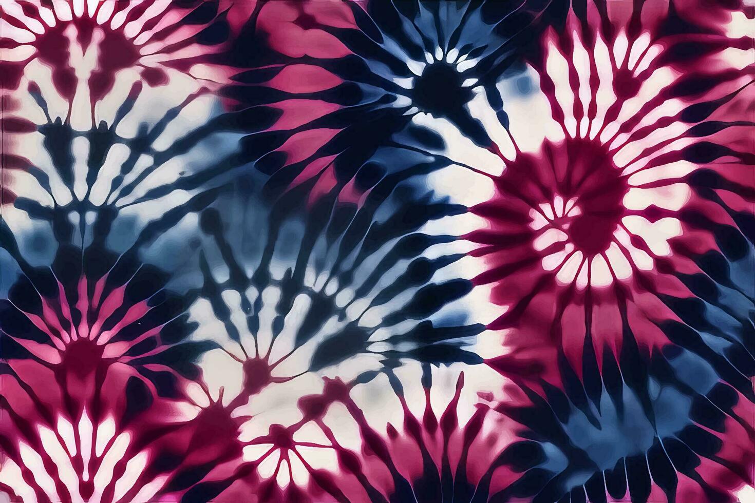 slips färga shibori tye dö abstrakt batik borsta bläck spiral virvla runt tyg cirkel sömlös design grön brun mörk blå färger måla retro botanisk geometrisk upprepa teckning bricka vektor , röd blå vit