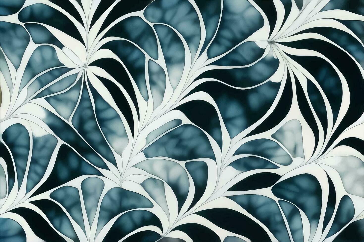 Krawatte Farbstoff Shibori tye sterben abstrakt Batik Bürste Tinte Spiral- Strudel Stoff Kreis nahtlos Design Grün braun dunkel Blau Farben Farbe retro botanisch geometrisch wiederholen Zeichnung Fliese Vektor , Blau Blütenblätter