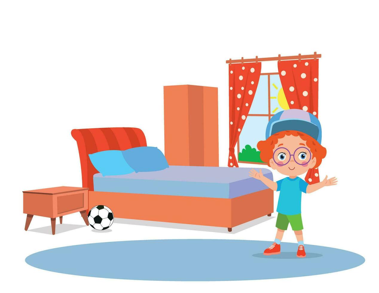 Schlafzimmer und Kinder Vektor Illustration