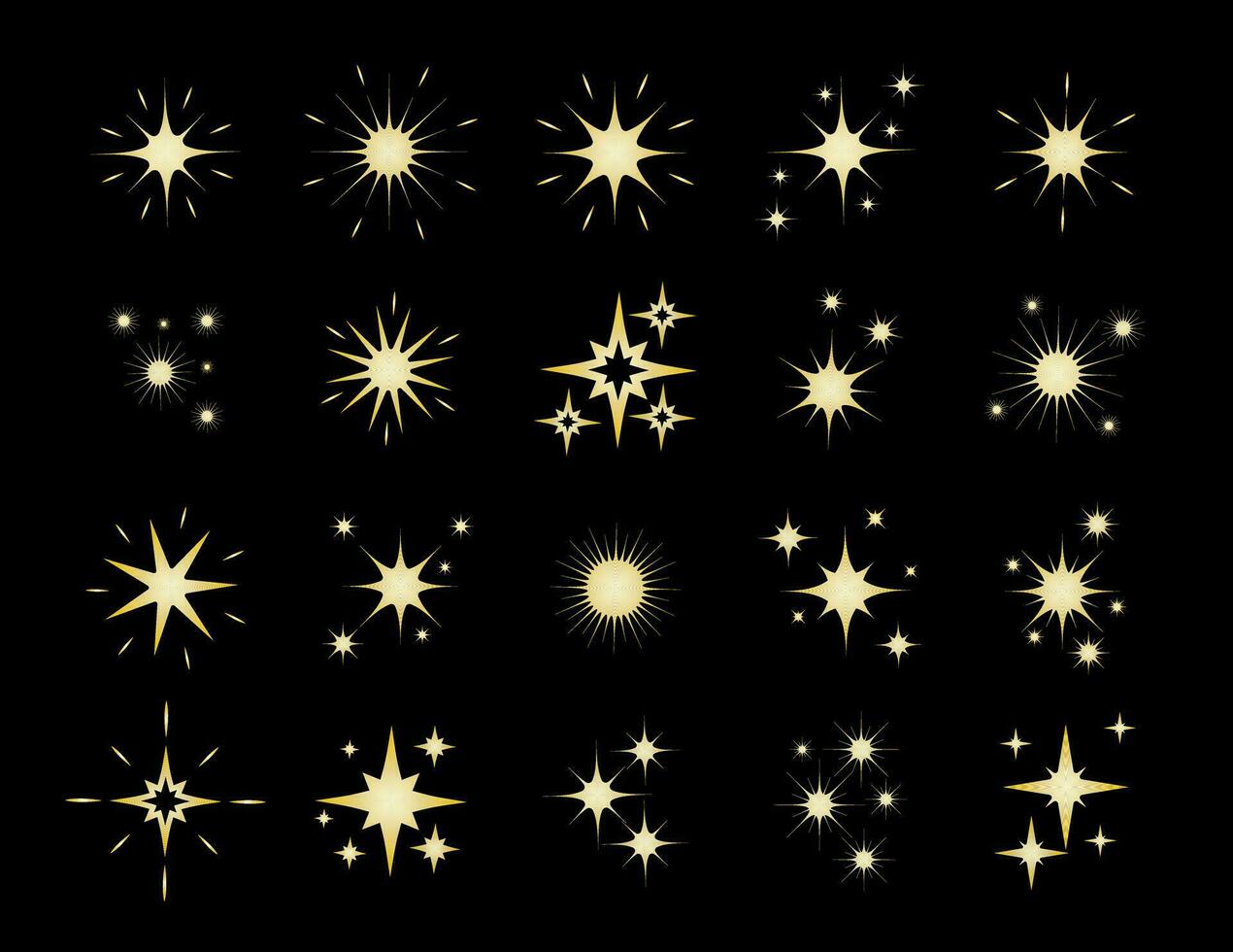Stern-Symbol. himmel, weihnachten, favorit und nachtsymbole gesetzt. Vektor-Illustration vektor