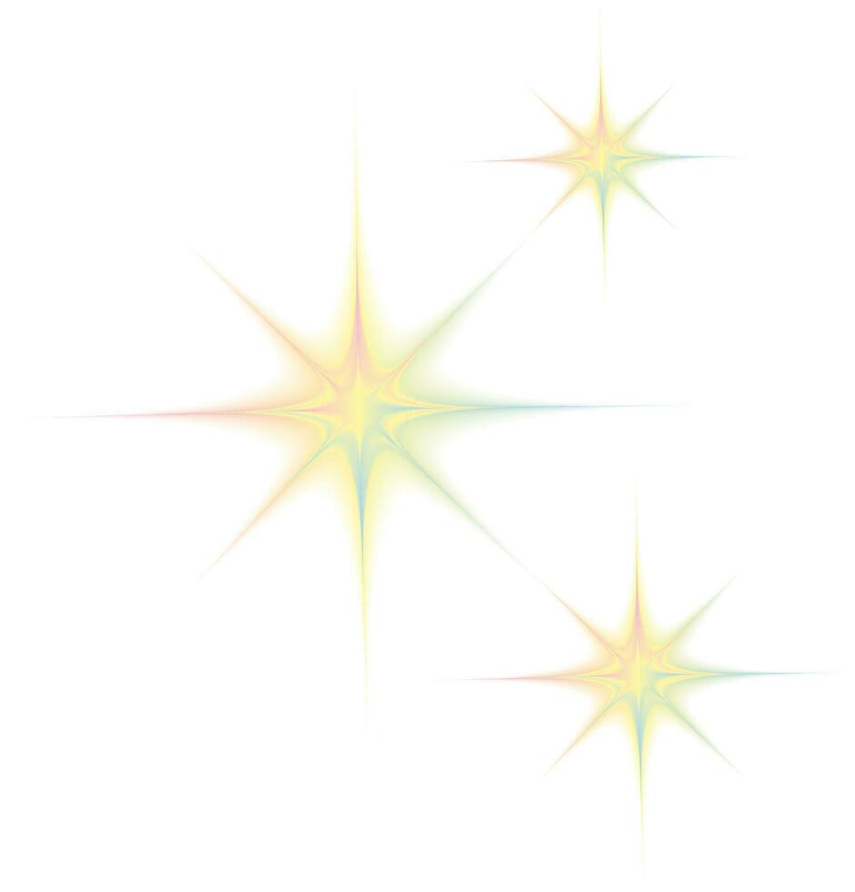 y2k stil former suddig lutning uppsättning. aura estetisk element stjärna, Sol. vektor illustration