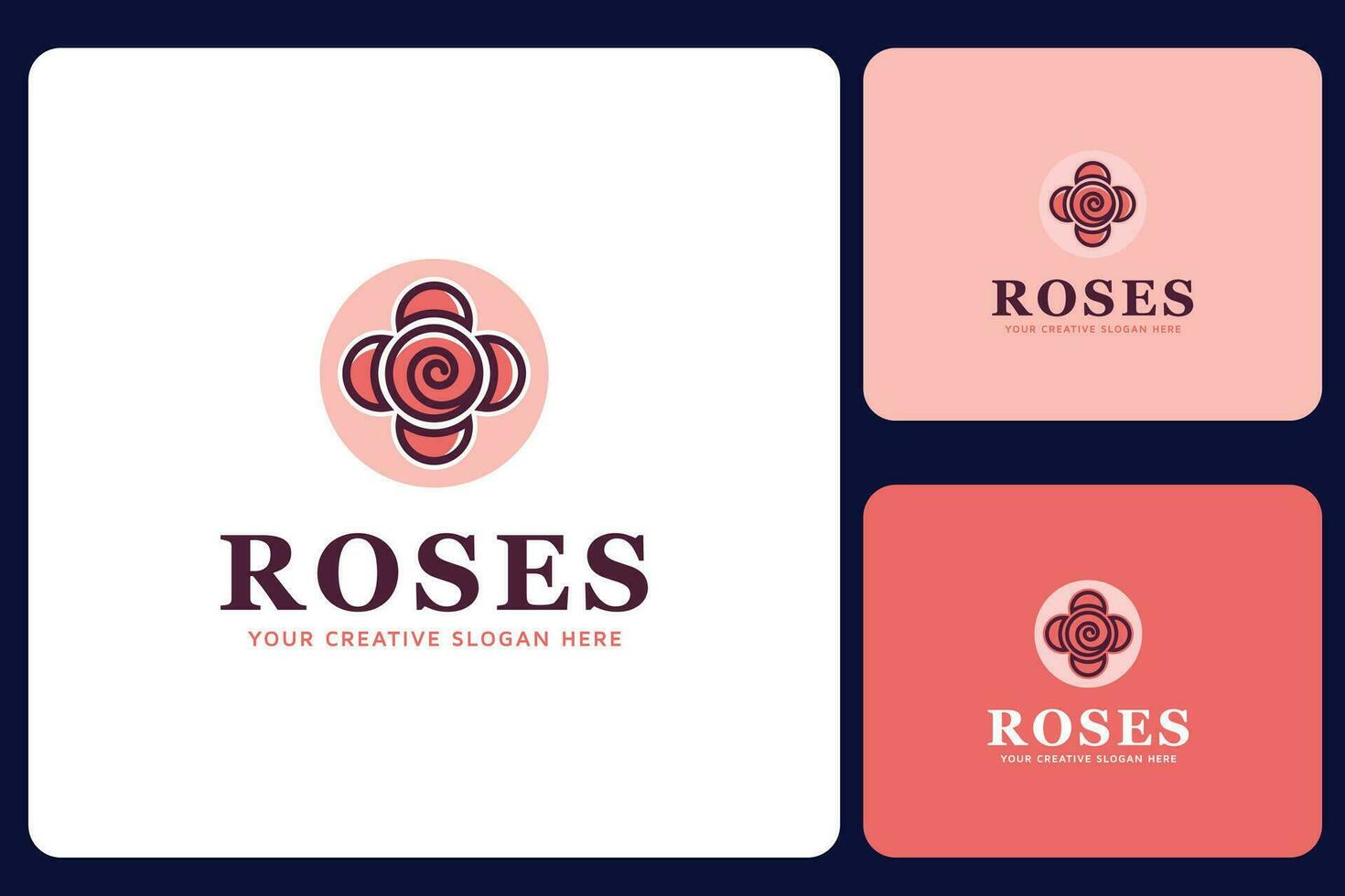 Rosenblumen-Logo-Design-Vorlage vektor