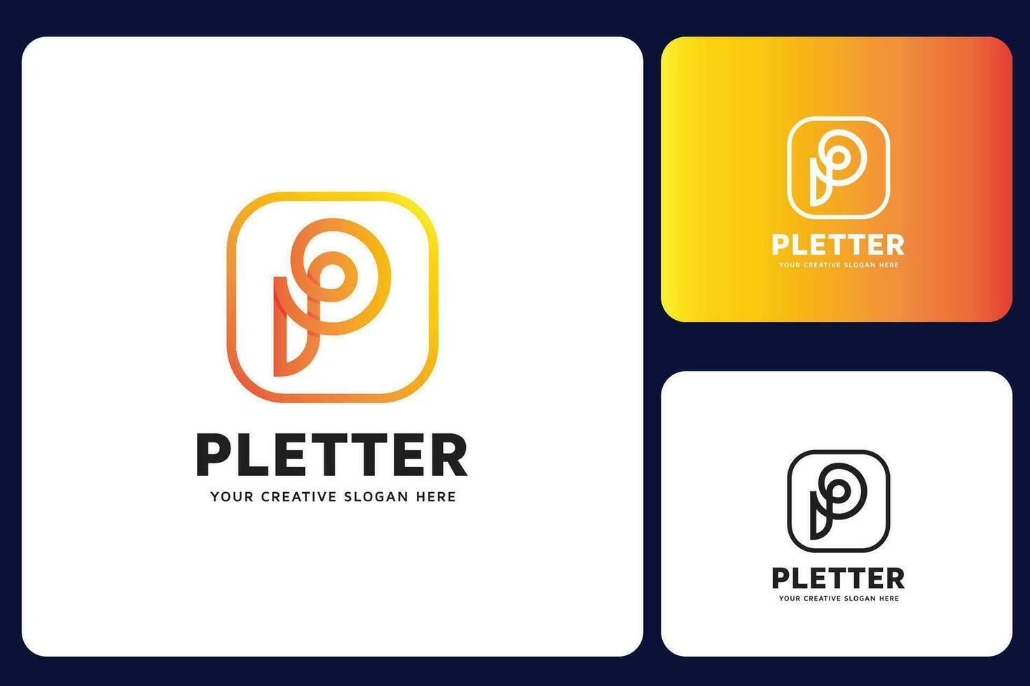 p Brief Logo Design Vorlage vektor