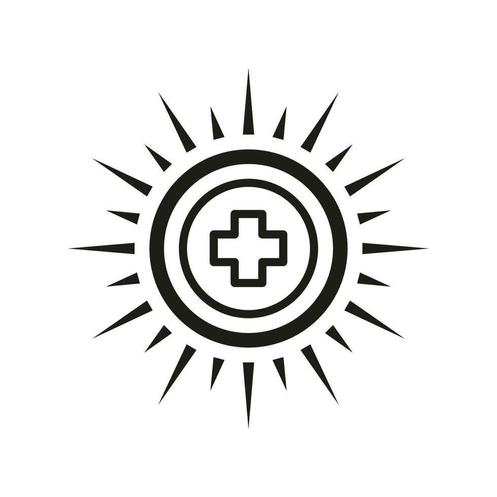 uv skydd linje ikon. hud skydda och sjukvård piktogram. använda sig av Solskydd för hälsa vård översikt symbol. medicinsk grädde för blockera ultraviolett strålar. isolerat vektor illustration.