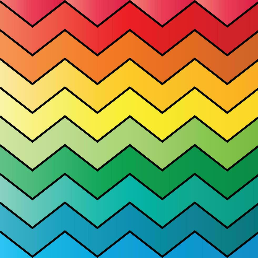 färgrik zig zag rader mönster vektor
