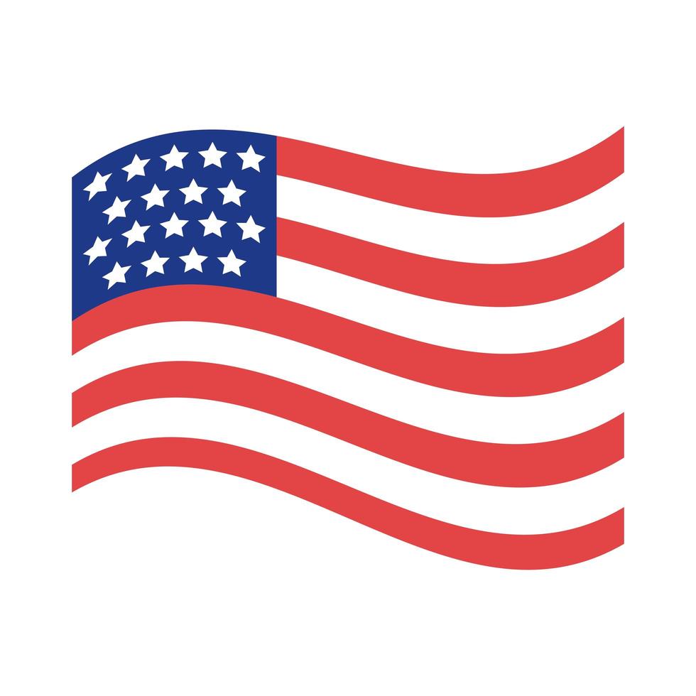 USA flagga siluett stil vektor