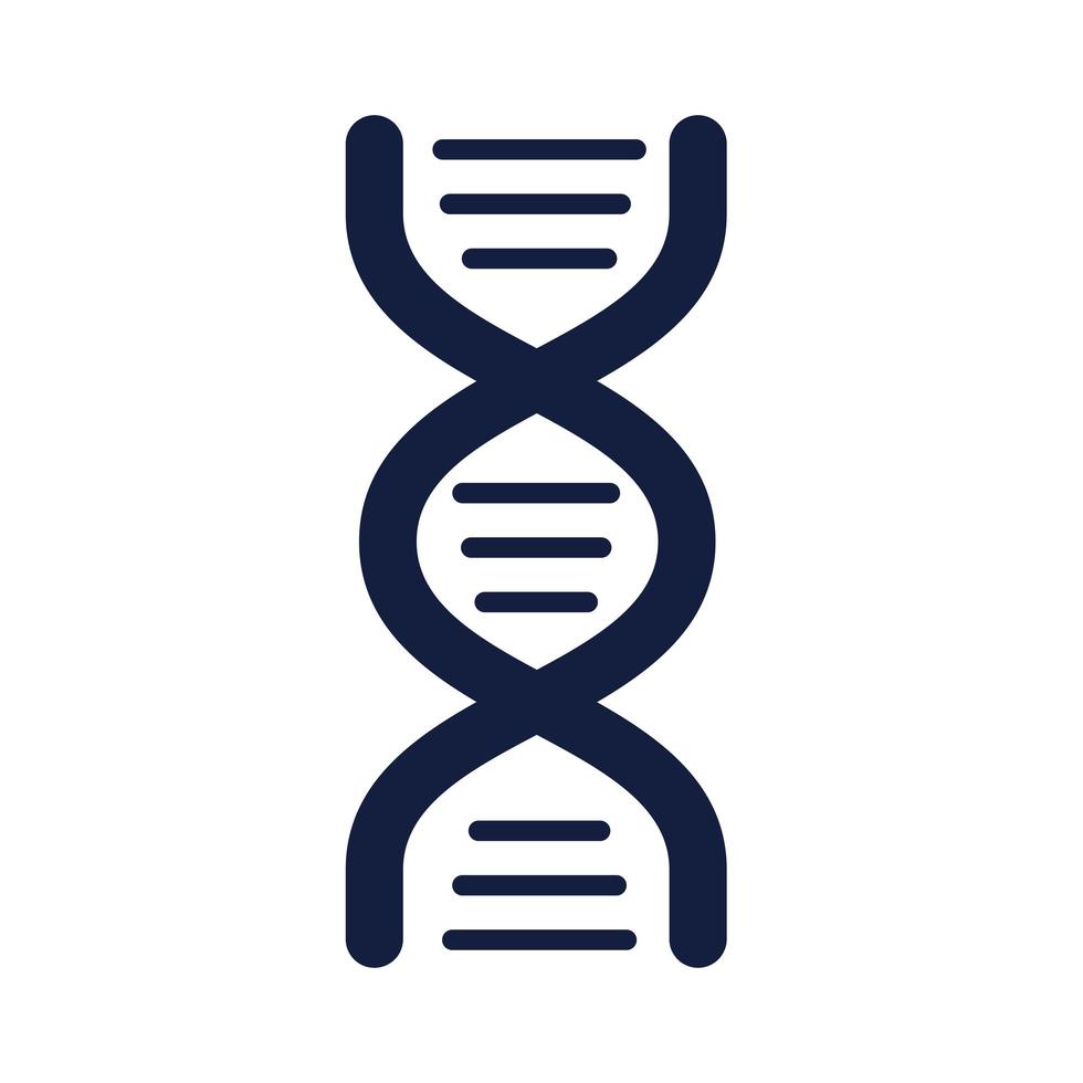 DNA-Molekülstruktur-Silhouette-Stil vektor