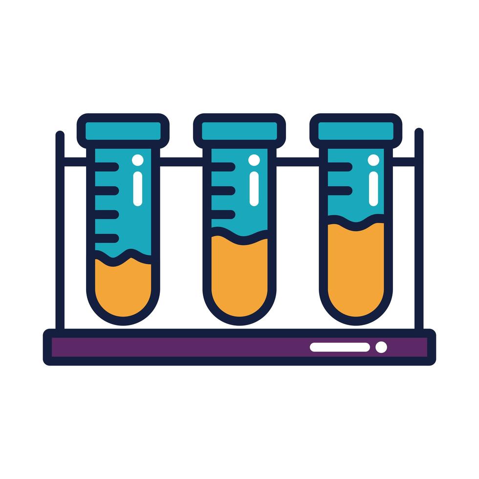 rör testar laboratoriets linje och fyllningsstil vektor