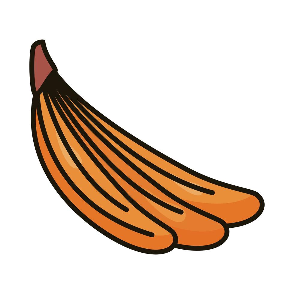 Frische Bananen-Cluster-Linie und Füllstil-Symbol vektor