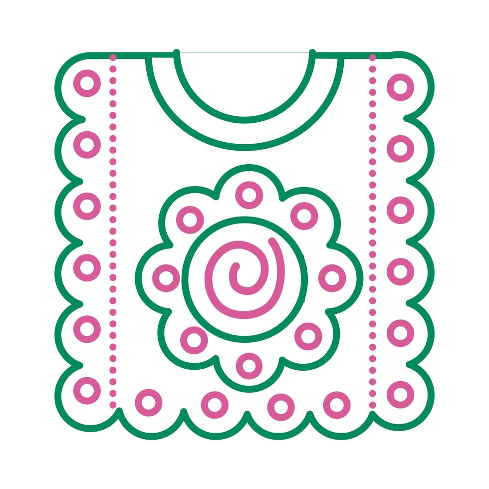 mexikansk kultur poncho linje stilikon vektor