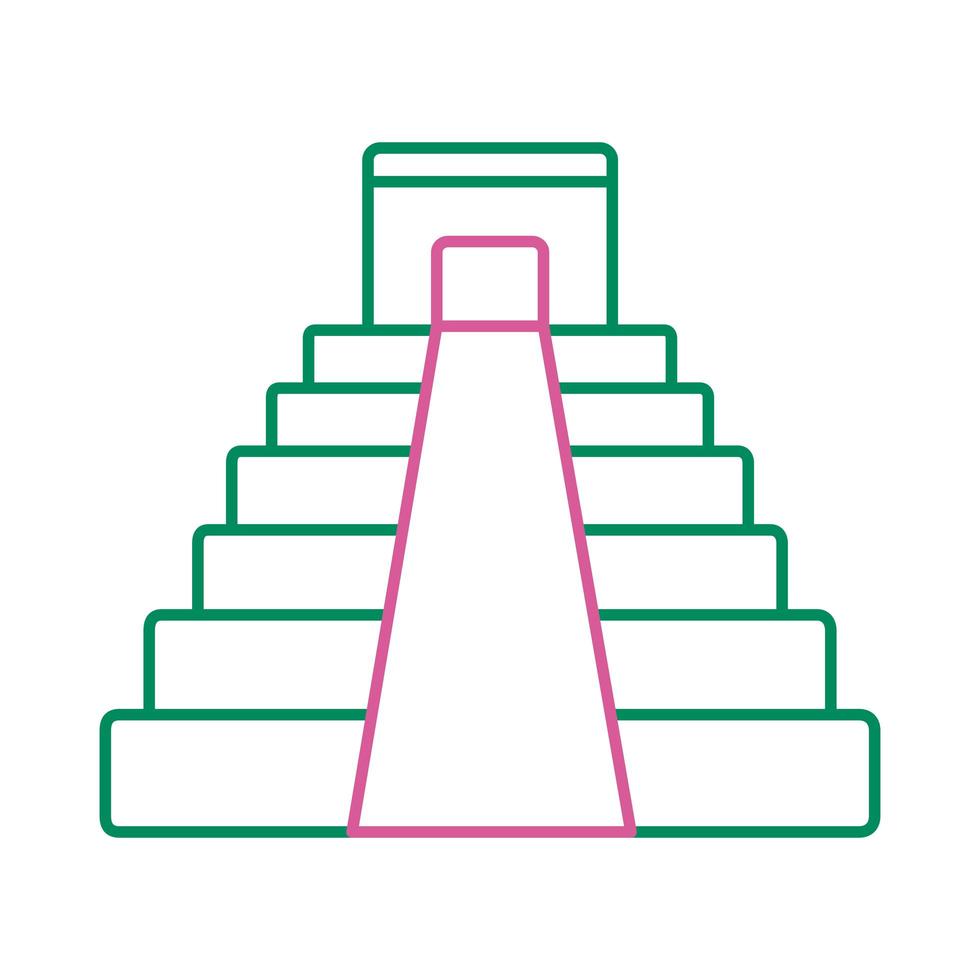 mexikansk pyramid kultur linje stilikon vektor
