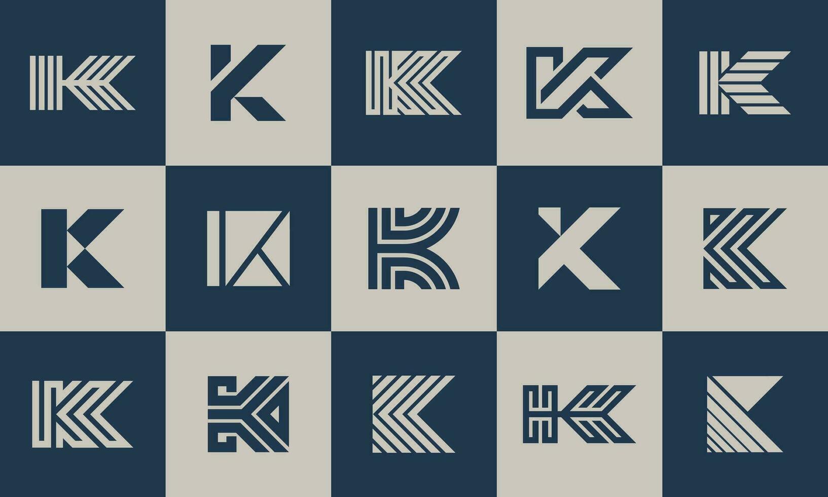 modern linje teknologi brev k logotyp design bunt. kreativ företag första k. vektor