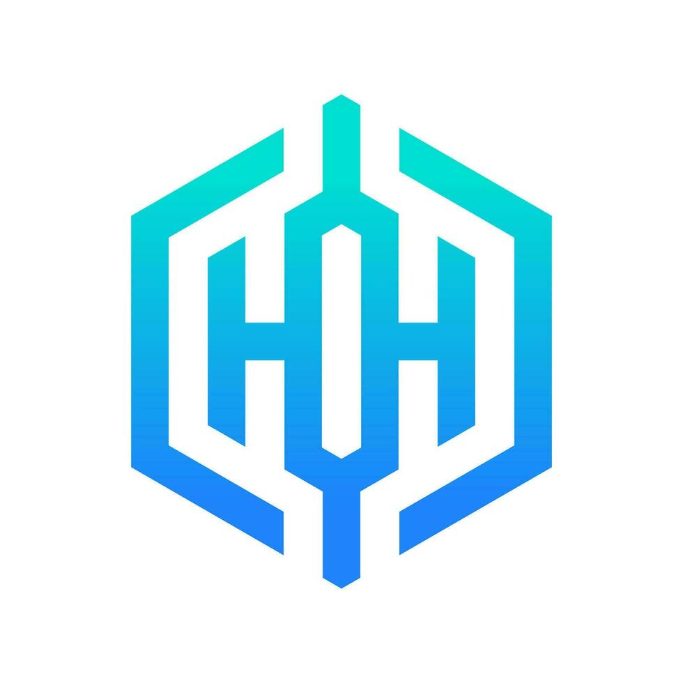 Hexagon Brief h Logo Design zum Unternehmen vektor