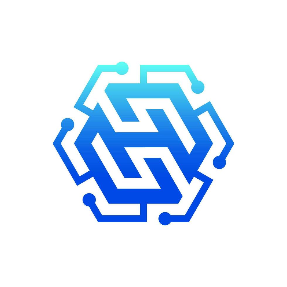 h Brief Logo Design zum Internet und Technologie Unternehmen vektor
