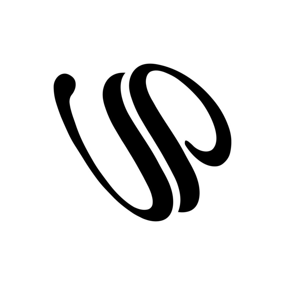 brev v och p form logotyp design vektor
