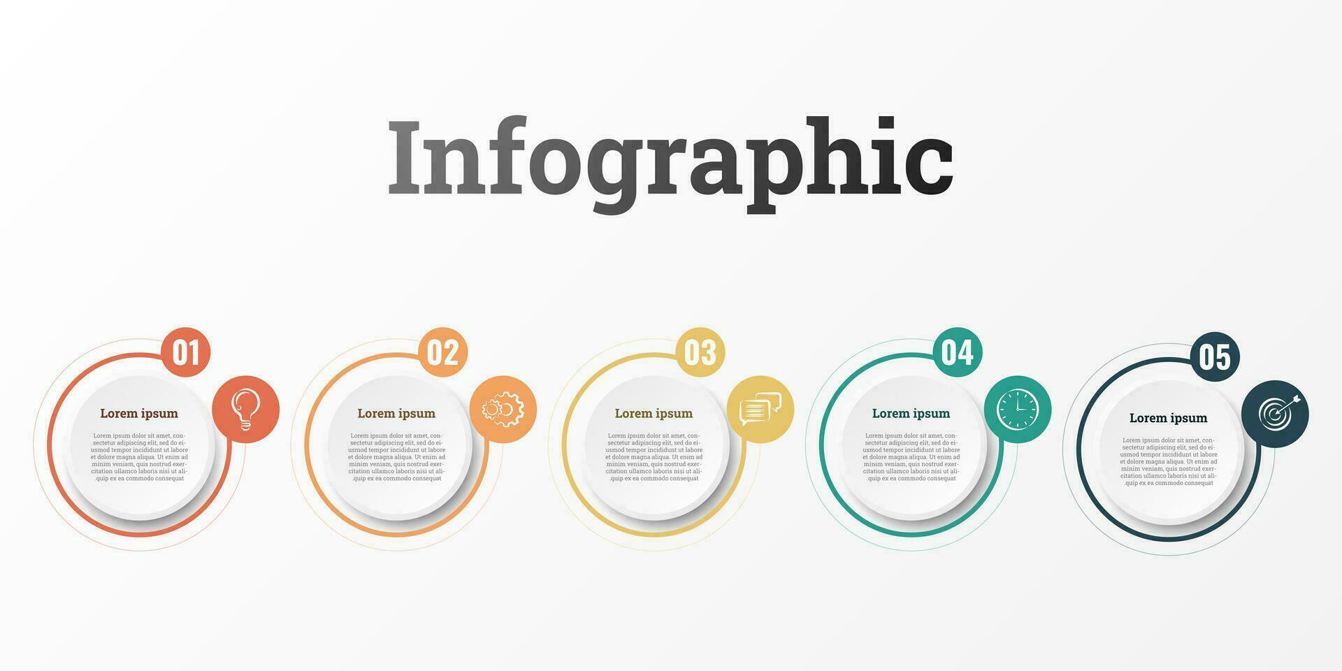 infographic den där rapporter handla om de arbetsflöde i varje steg med en total av 5 ämnen. vektor