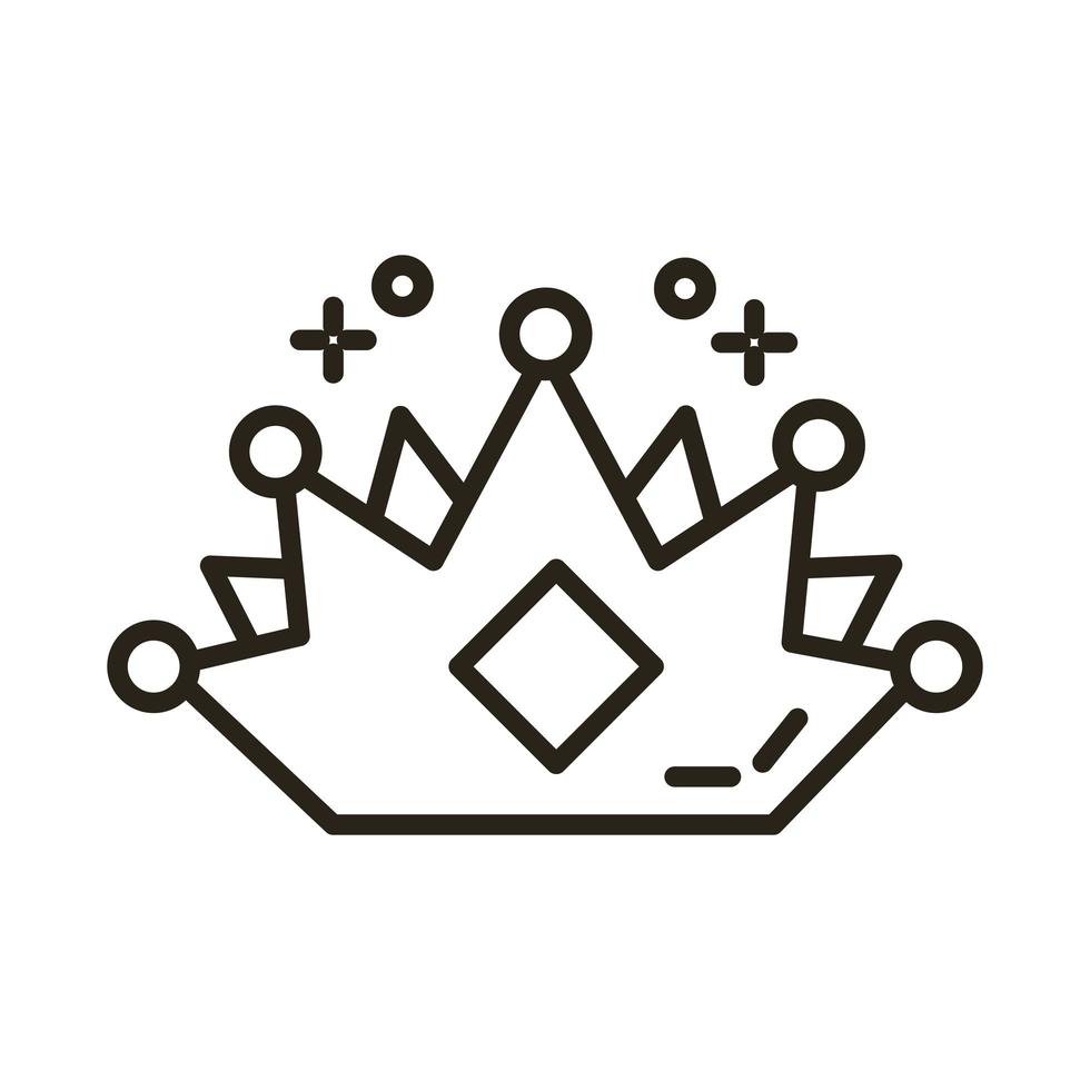 drottning krona linje stil ikon vektor