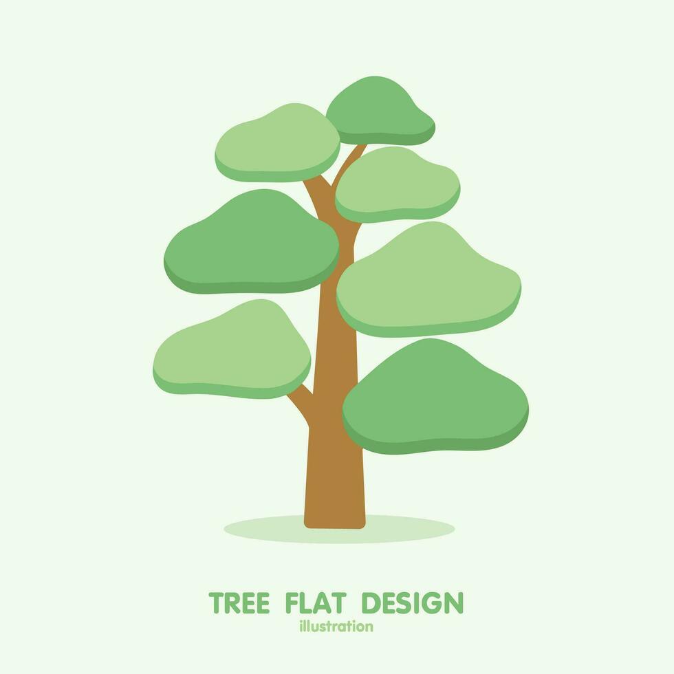 Baum Bonsai Pflanze Illustration, eben Design, und minimal Stil vektor