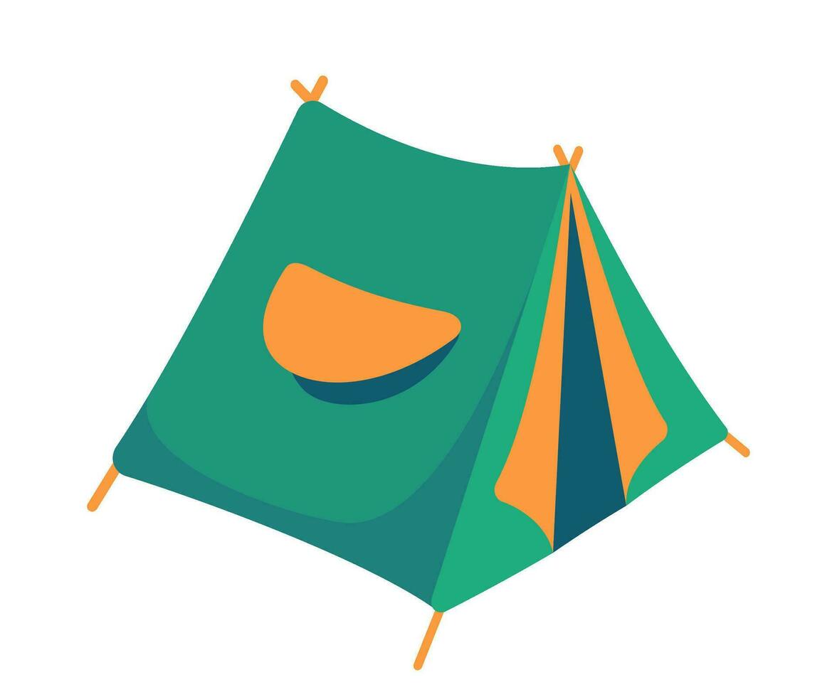 Zelt Camping Symbol. Festzelt Zelte zum Leben im das Wald Familie Ferien Aktivitäten vektor