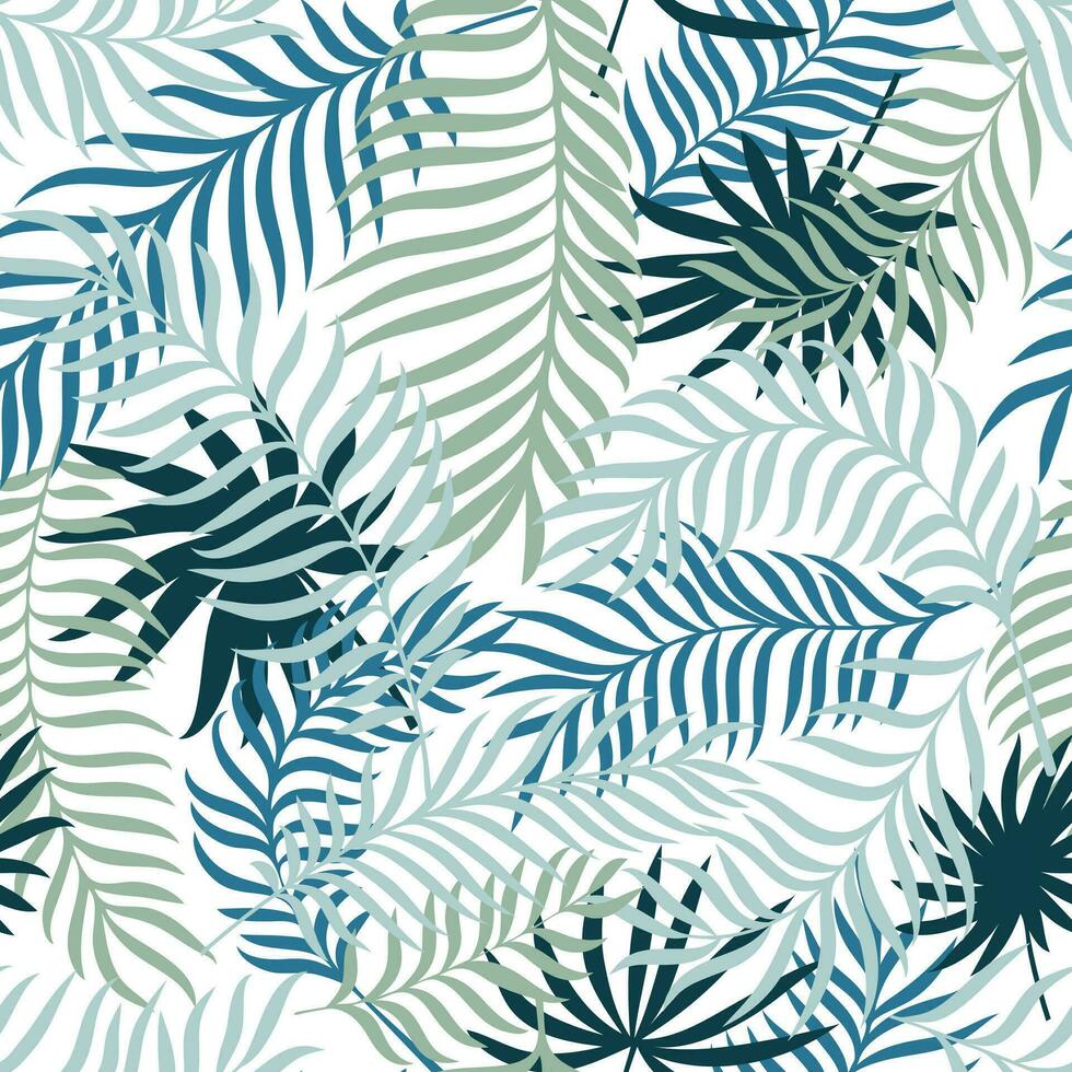 nahtlos Muster mit tropisch Palme Blätter. modern Botanik Hintergrund zum Textil, Stoff, Hintergrund, Verpackung, Geschenk wickeln, Papier, Sammelalbum und Verpackung vektor