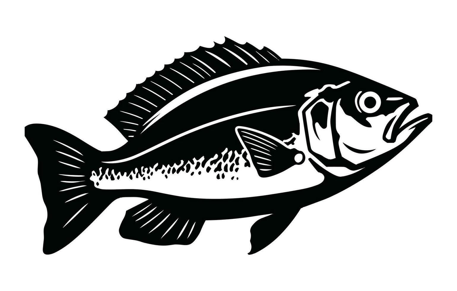 Fluss Schnapper Fisch Silhouette, Fluss Schnapper Fisch Vektor Logo, Fluss Schnapper Fisch Illustration