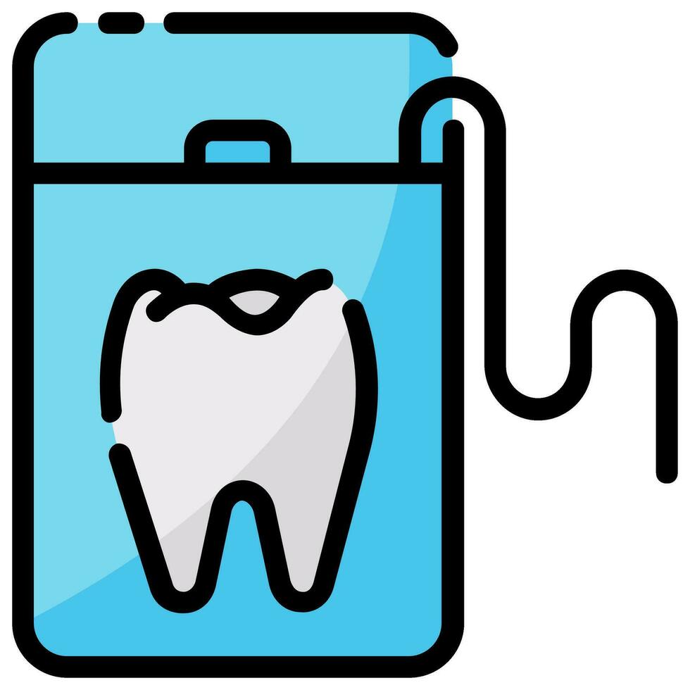 Dental Zahnseide Vektor gefüllt Gliederung Symbol