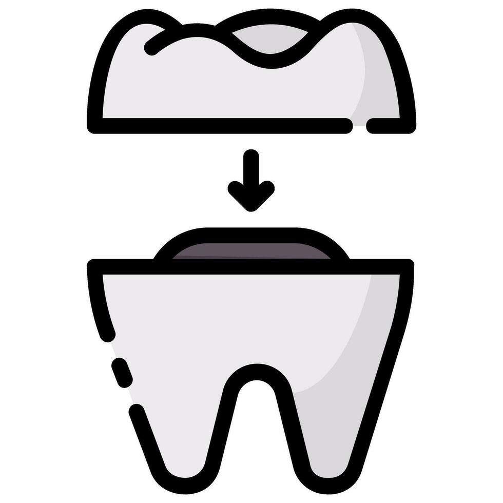 Keramik Krone Vektor gefüllt Gliederung Symbol