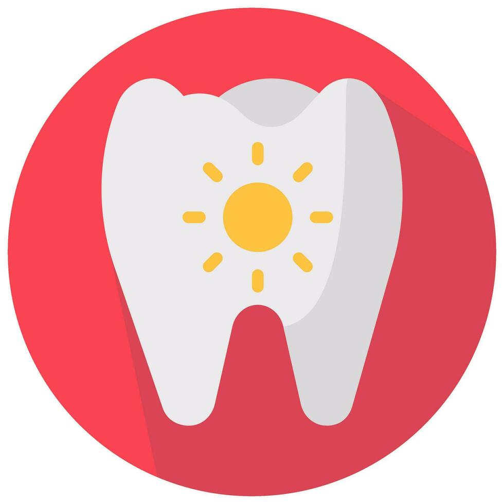 Zahn heiß Schmerzen Vektor runden eben Symbol
