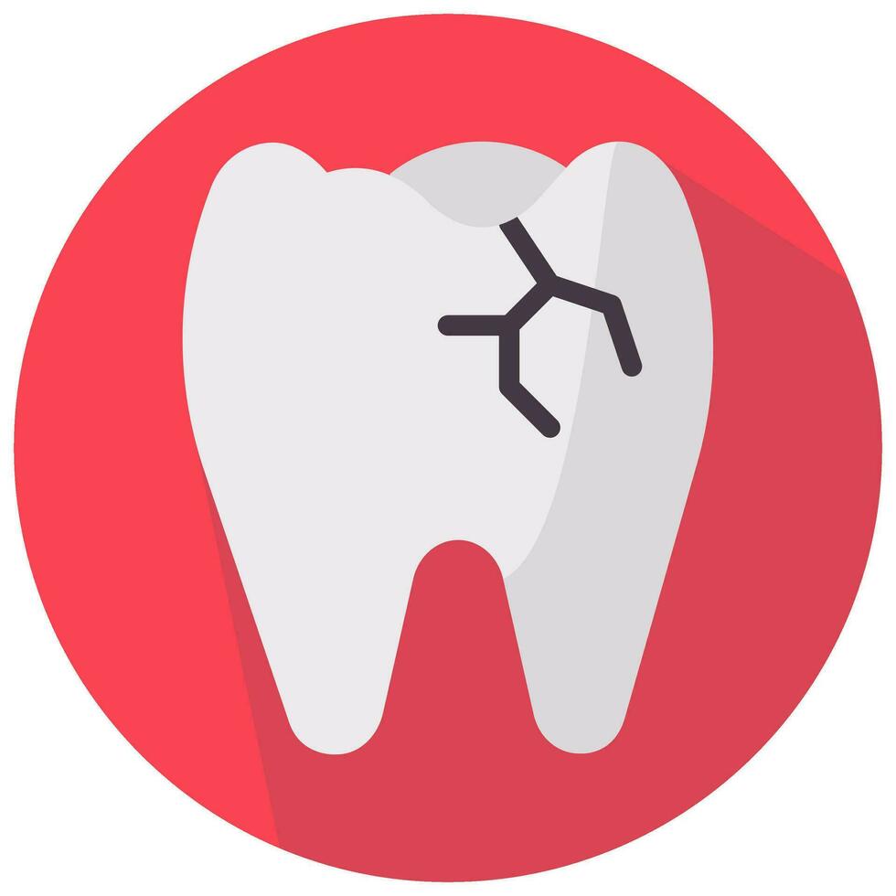 gebrochen Zahn Vektor runden eben Symbol