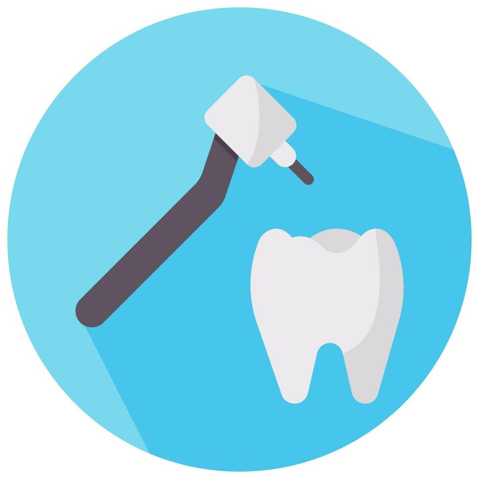 Dental bohren Vektor runden eben Symbol