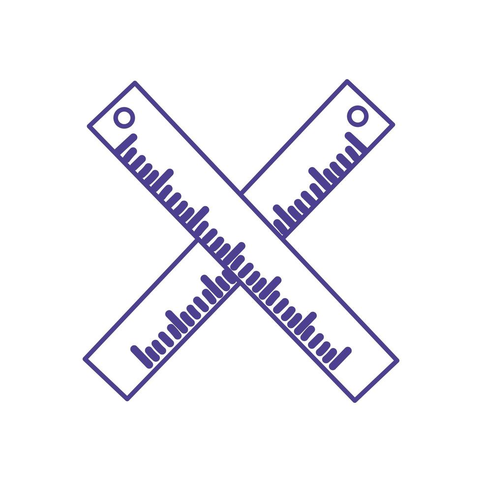 Regel Schulmaterial isoliert Symbol vektor