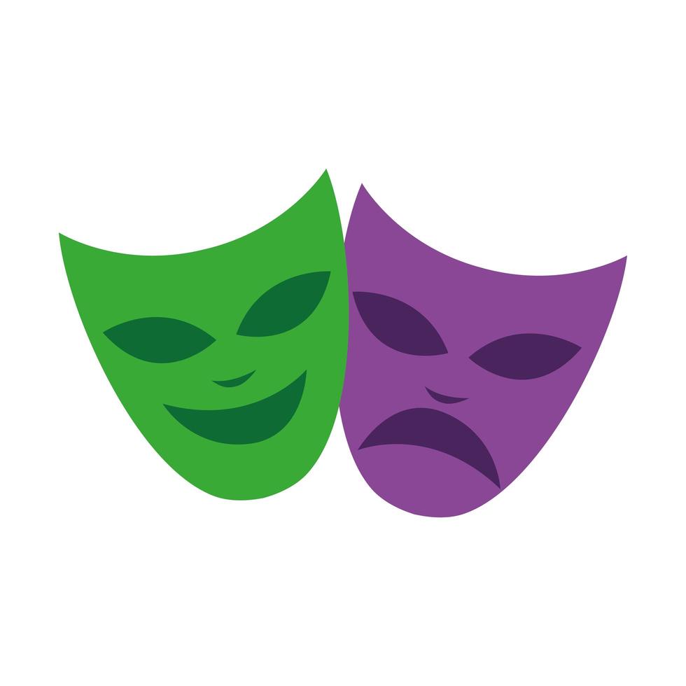 mardi gras teatern står inför firande masker vektor