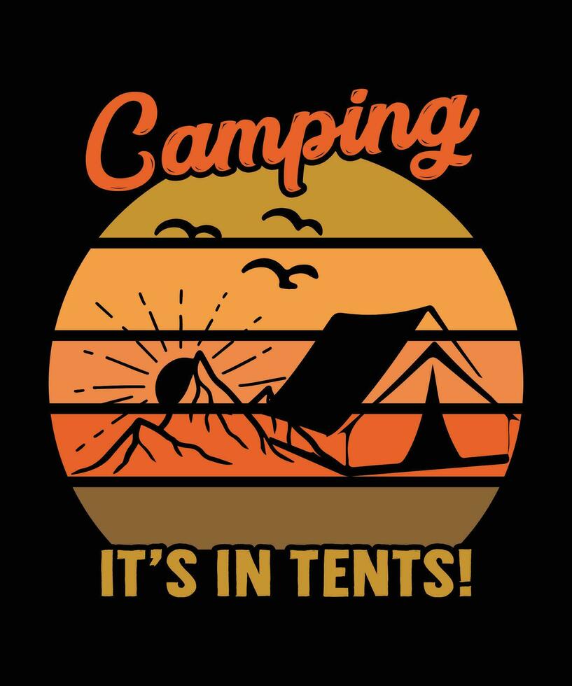 camping dess i tält t skjorta vektor