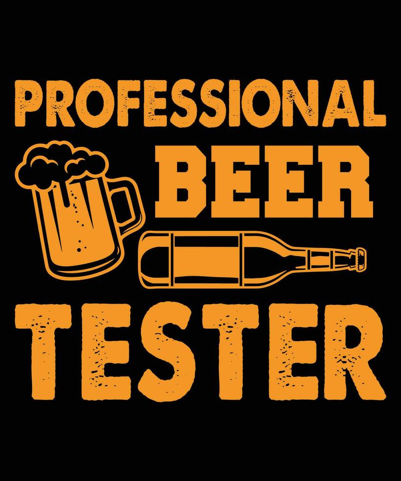 professionell öl testare öl dag t-shirt skriva ut mall vektor