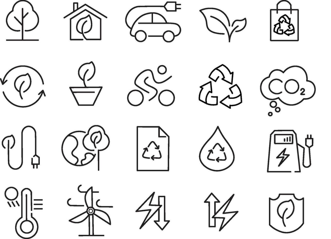 uppsättning av ekologi ikoner miljömässigt vänlig ikoner lösningar vektor