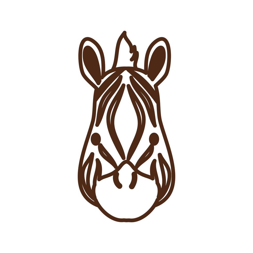 niedliches Zebra-Wildtier-Charaktersymbol vektor