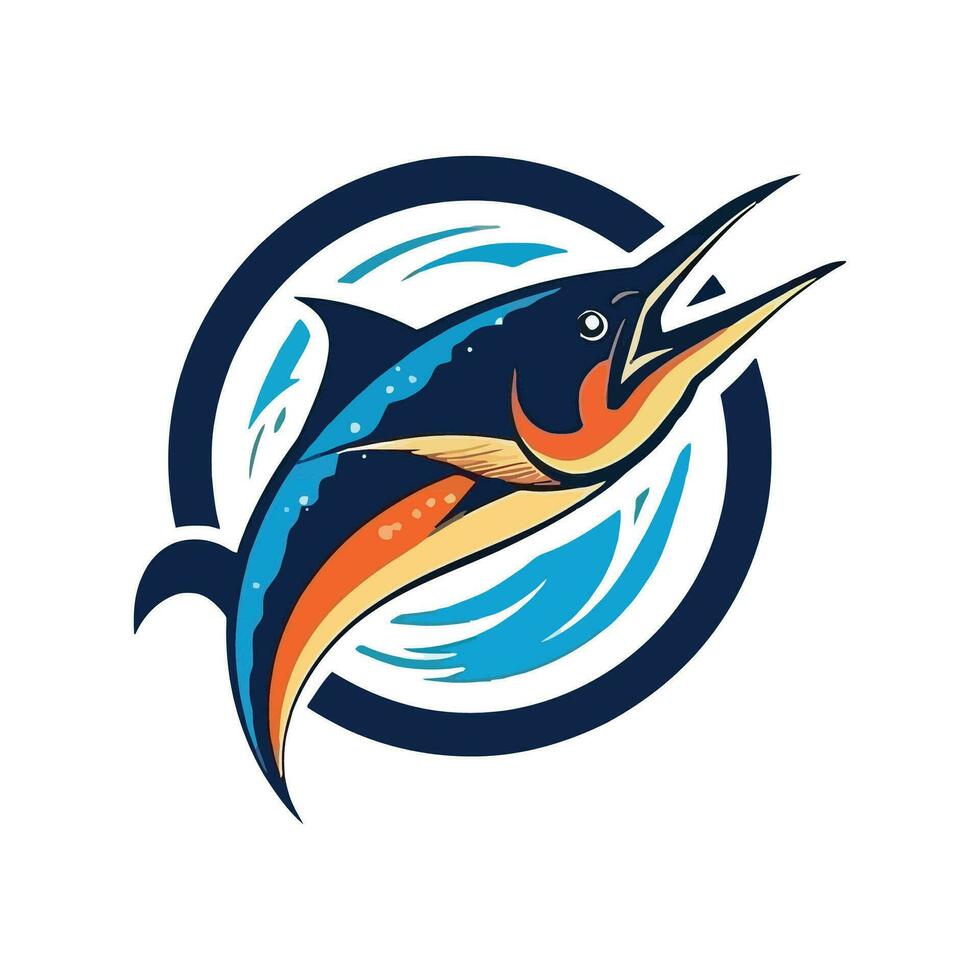 Svärdfisk logotyp illustration vektor design mall