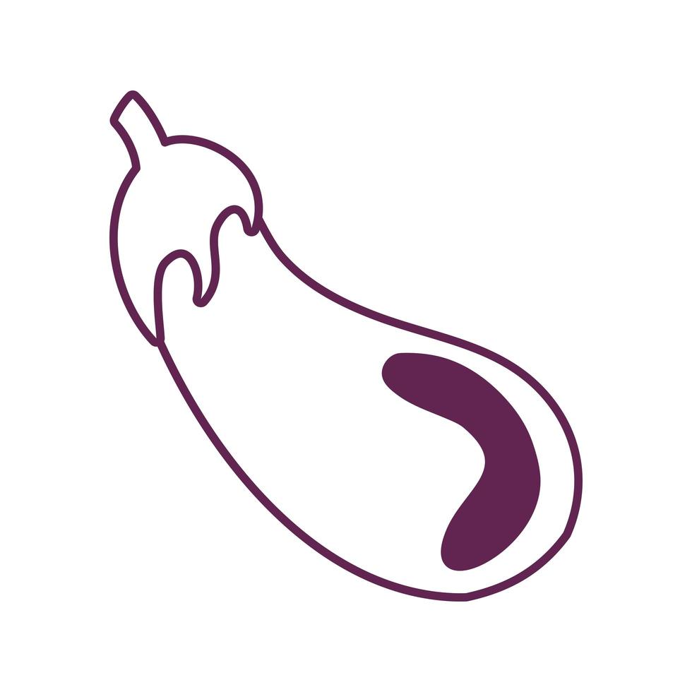färsk aubergine grönsak isolerad ikon vektor