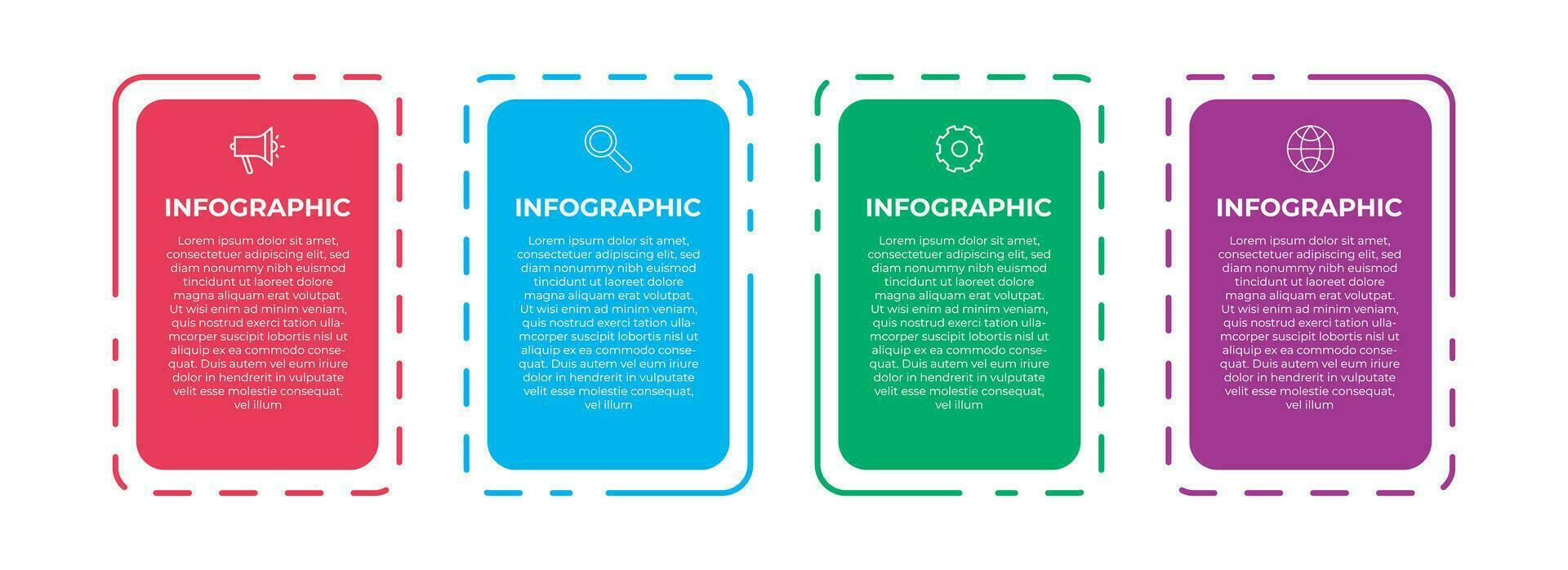 4 steg enkel och kreativ infographics mall för företag presentation. vektor