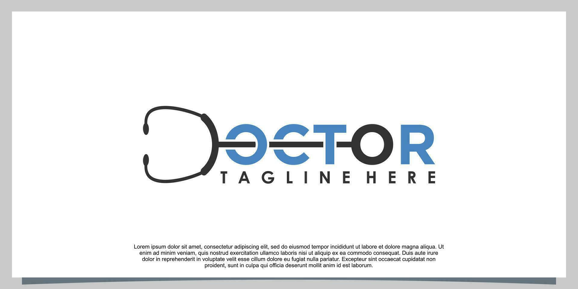 läkare logotyp design med modern begrepp vektor