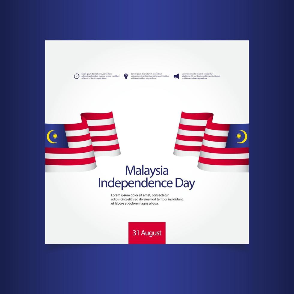 Malaysia Unabhängigkeitstag Feier Vektor Vorlage Design Illustration