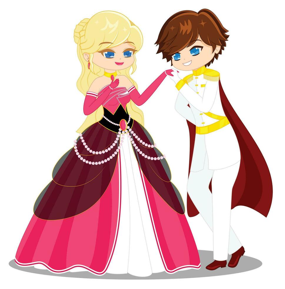 wunderlich Prinzessin und Prinz Vektor Illustration
