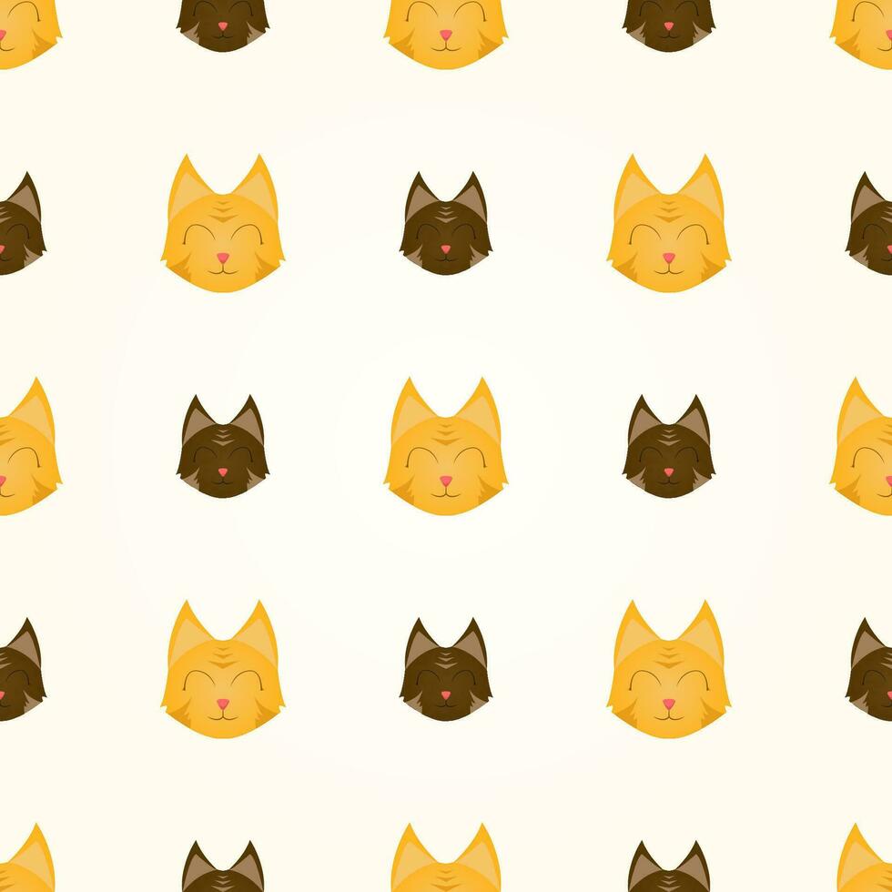 Orange Katze und braun Katze nahtlos Muster Design im Vektor